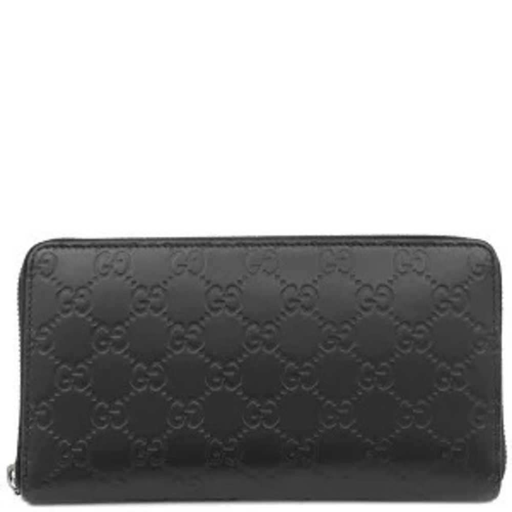 Gucci Long Wallet Microguccissima Leather Black Slots Round Zipper